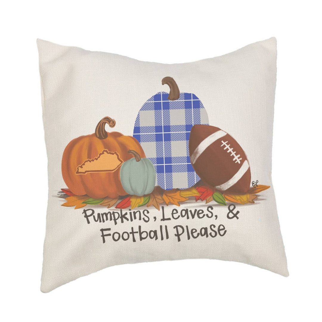 Lexington Pumpkins Leaves Football Pillow