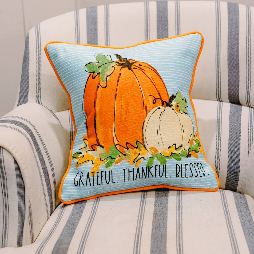 Grateful Thankful Blessed Pillow