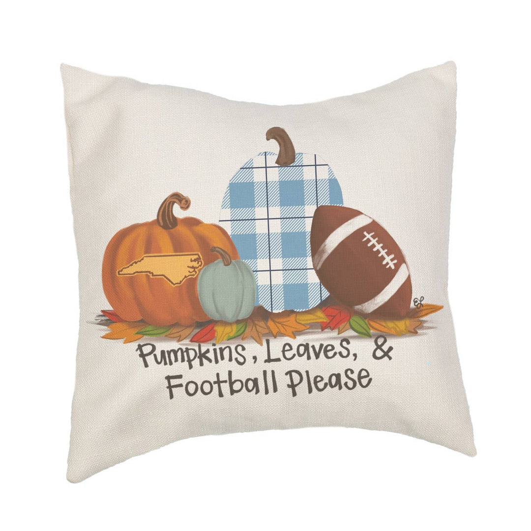 Chapel Hill Pumpkins Leaves Football Pillow