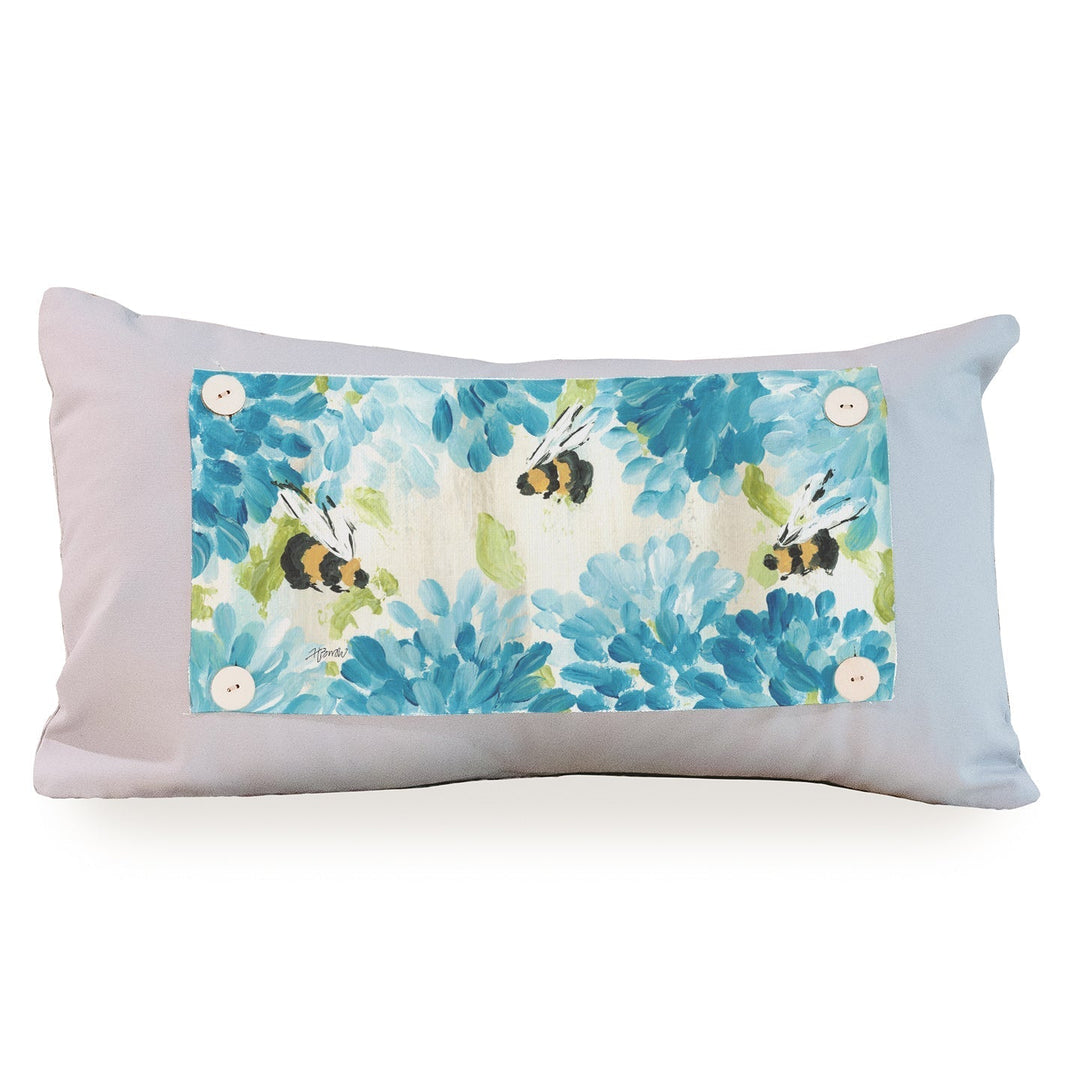 Bees Blue Hydrangeas Pillow Swap