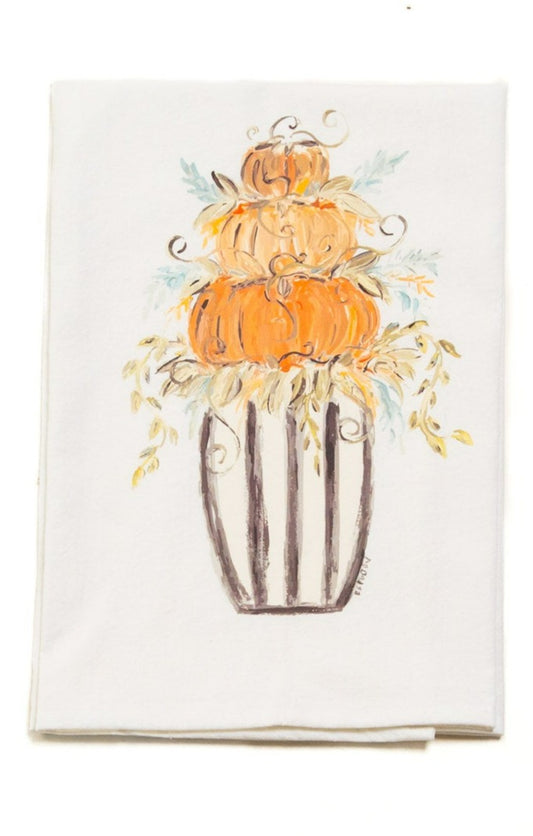 Bridgett's Harvest Pumpkin Planter 1 Tea Towel