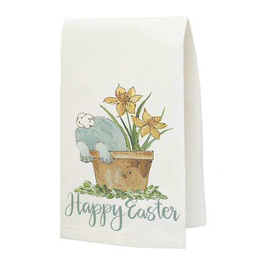 Bunny Bottom Flower Pot Tea Towel