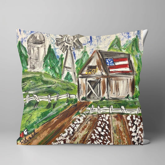 "Countryside Patriot" on 18"X18" Pillow