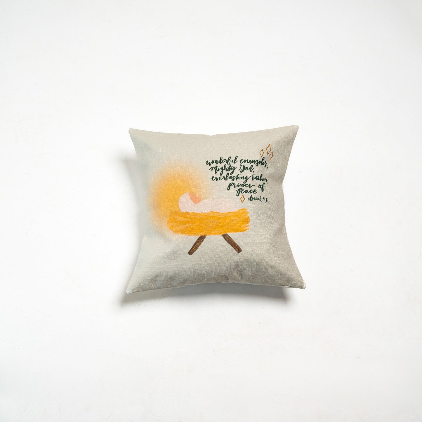 Isaiah 9:6 Nativity Pillow