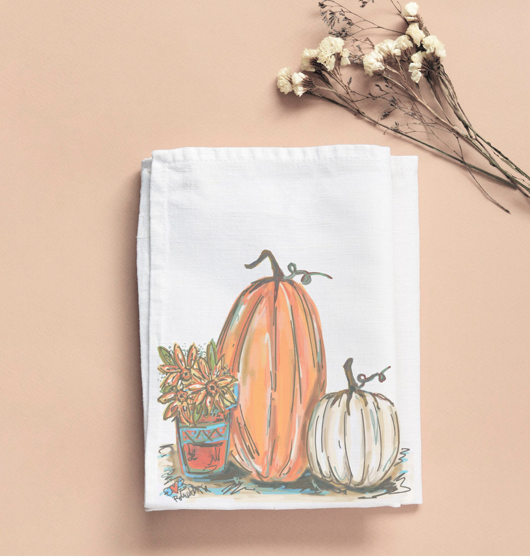 Jennie’s 2 Pumpkins Pot Tea Towel