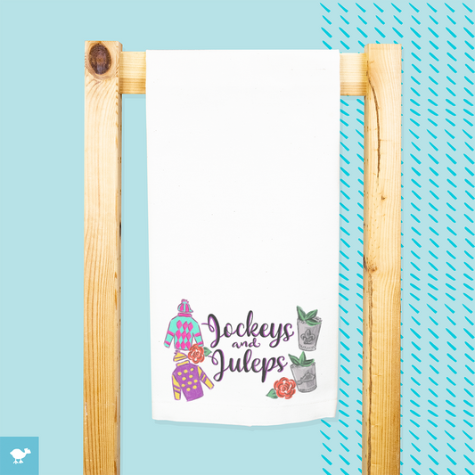 Jockeys and Juleps Tea Towel