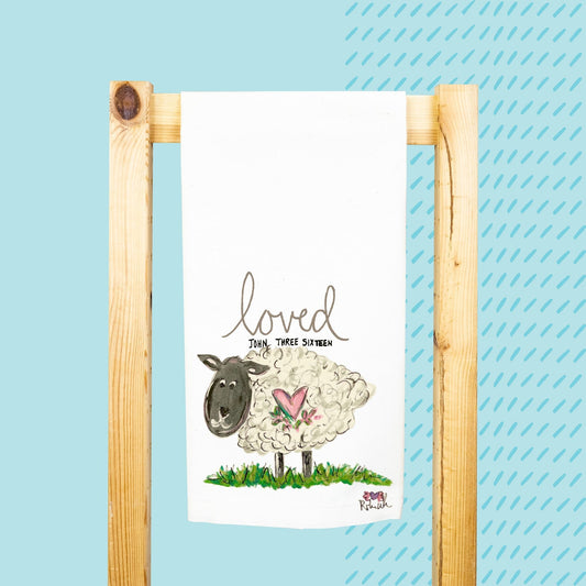 JOHN 3:16 DESIGN ON  TEA TOWEL