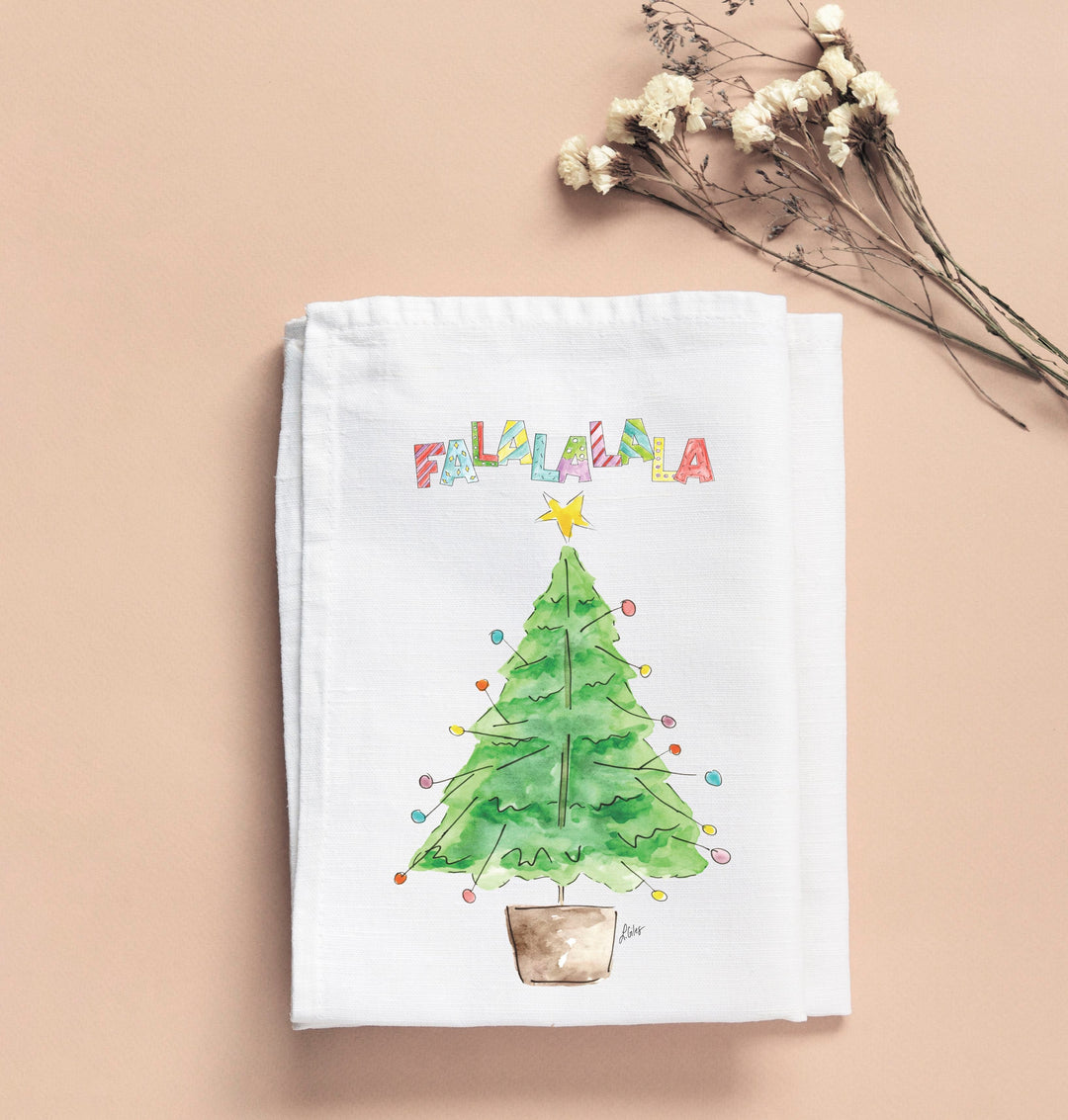 LAURA'S POTTED TREE TEA TOWEL