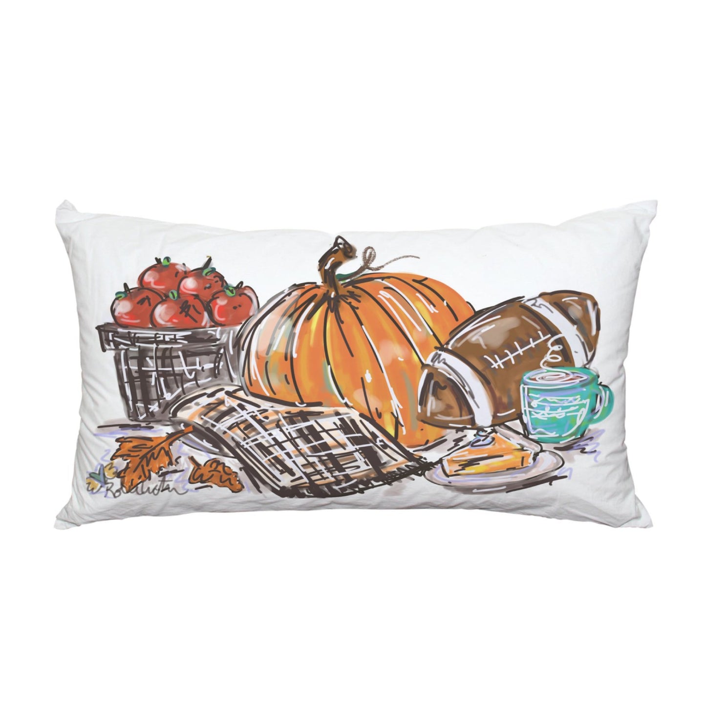 JENNIE'S PUMPKIN PICNIC LUMBAR PILLOW