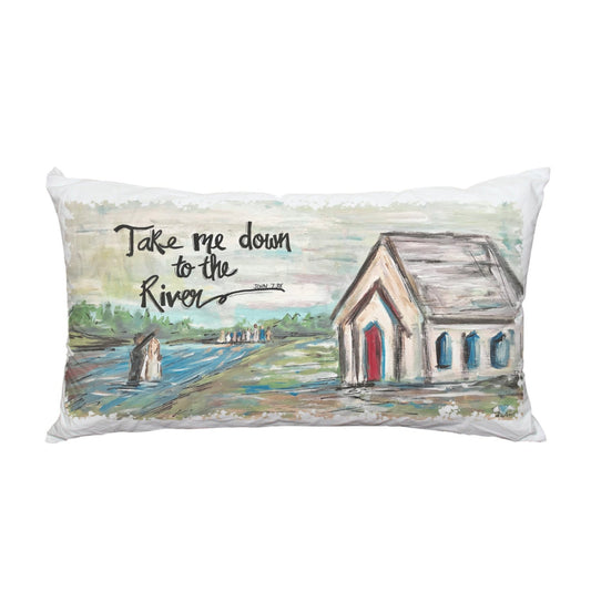 JENNIE'S TAKE ME DOWN TO THE RIVER LUMBAR PILLOW