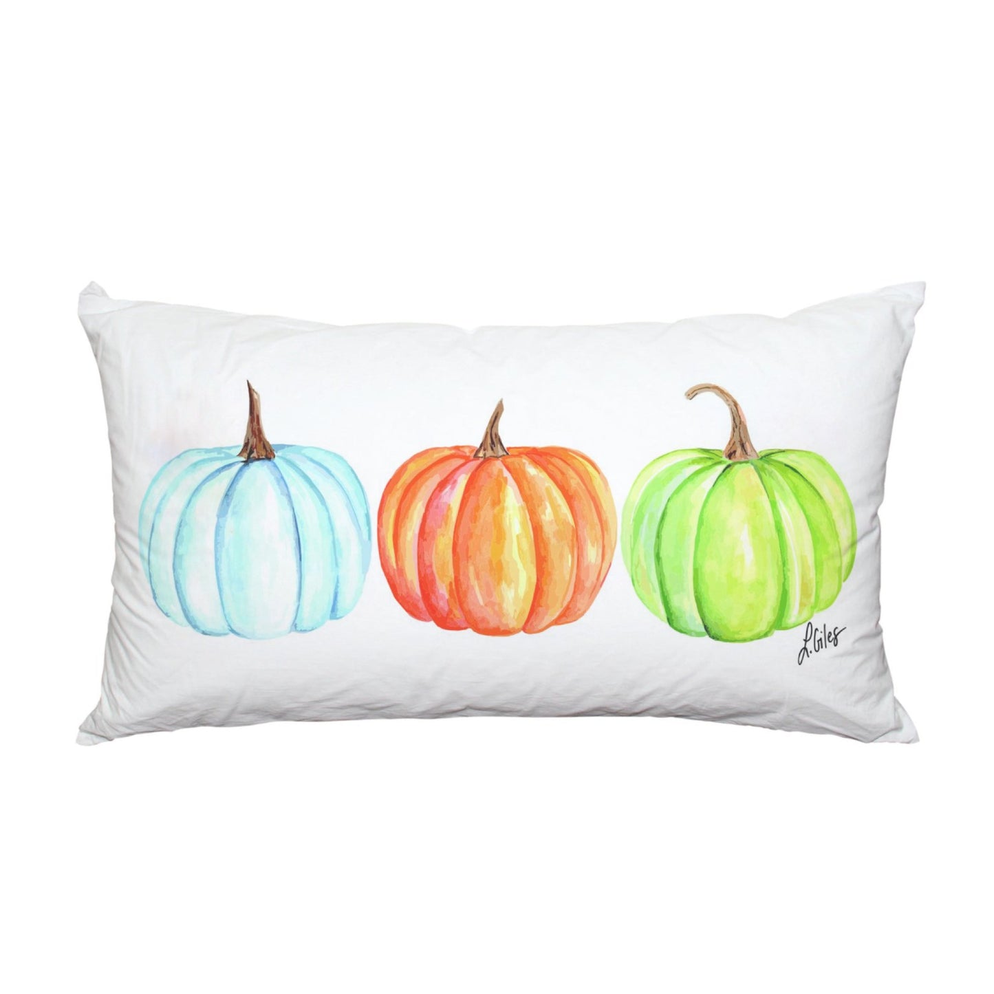 LAURA'S 3 PUMPKINS LUMBAR PILLOW