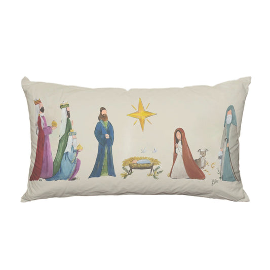 LAURA'S ACRYLLIC NATIVITY LUMBAR PILLOW