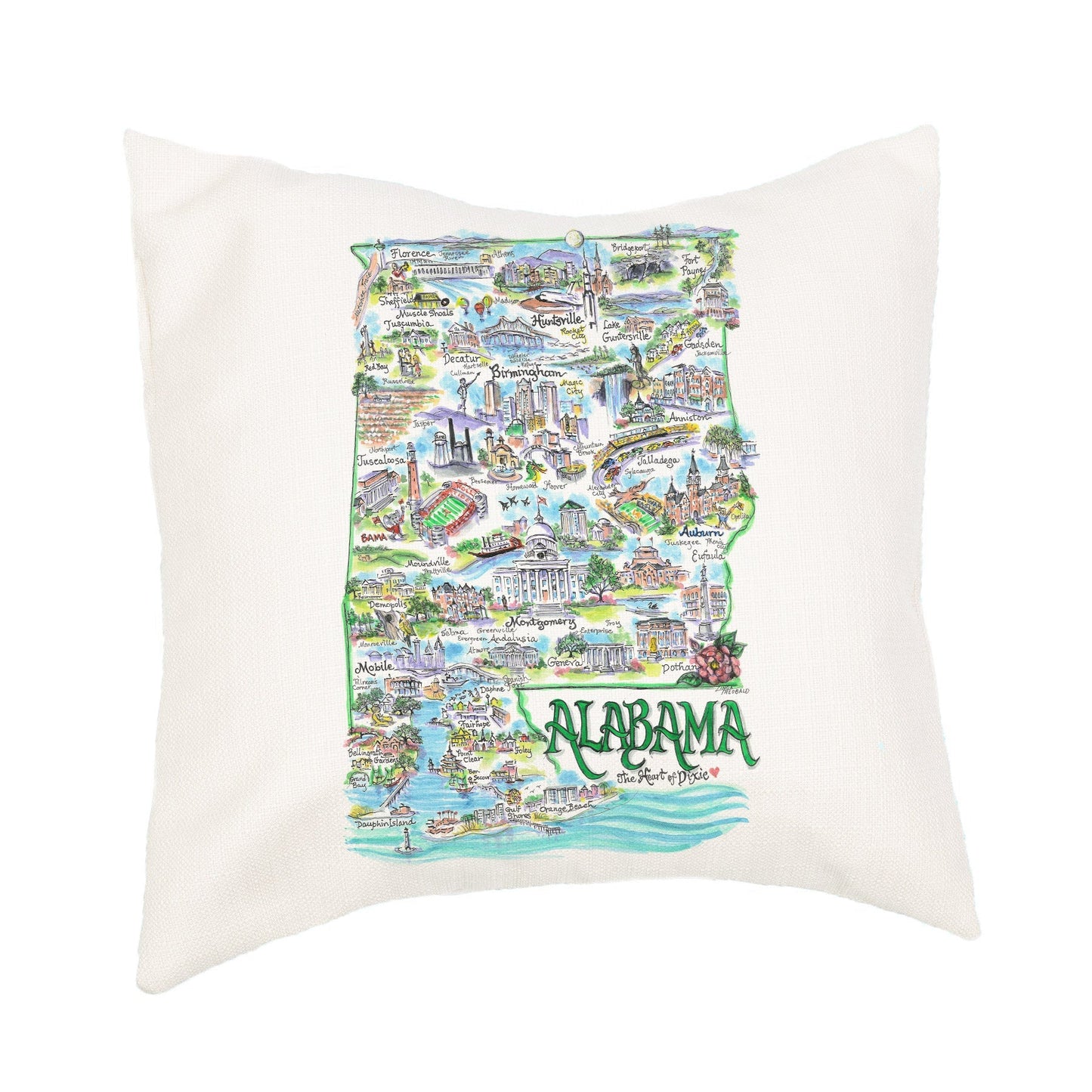 Linda State Alabama Pillow