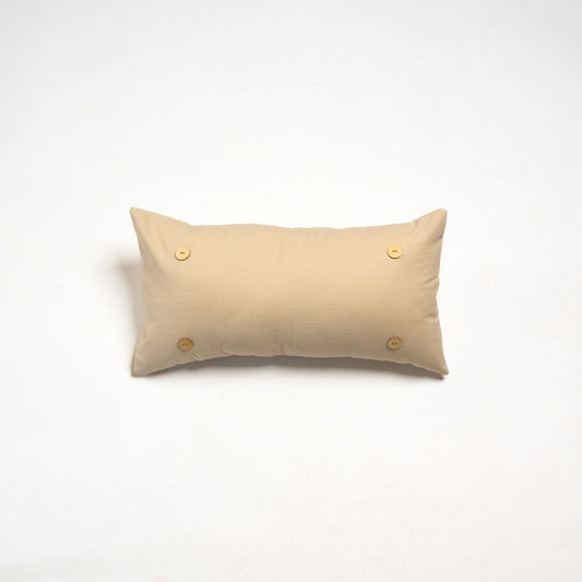 Natural Washed Cotton Button Pillow Lumbar