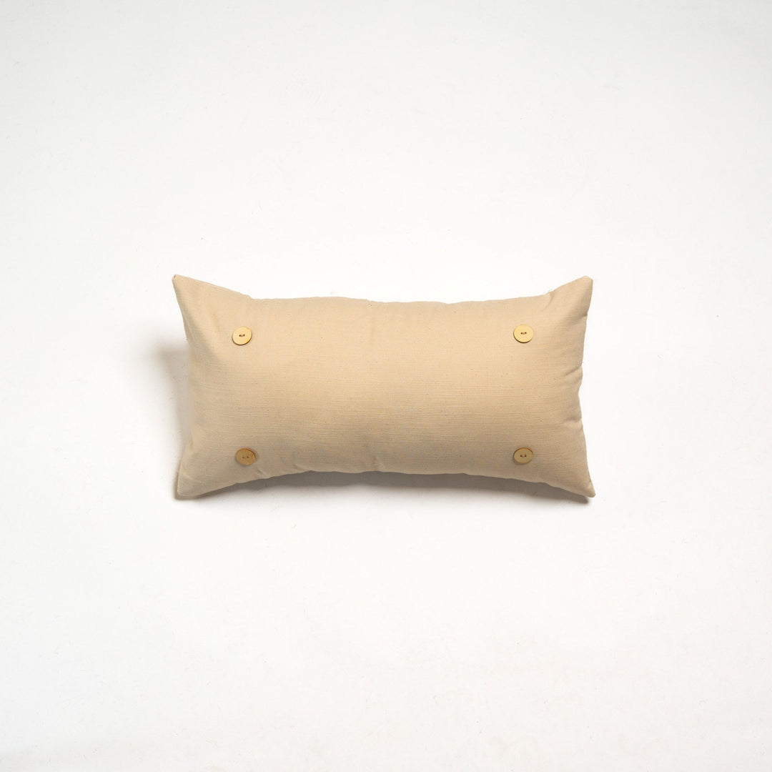 Natural Cotton Button Pillow Lumbar