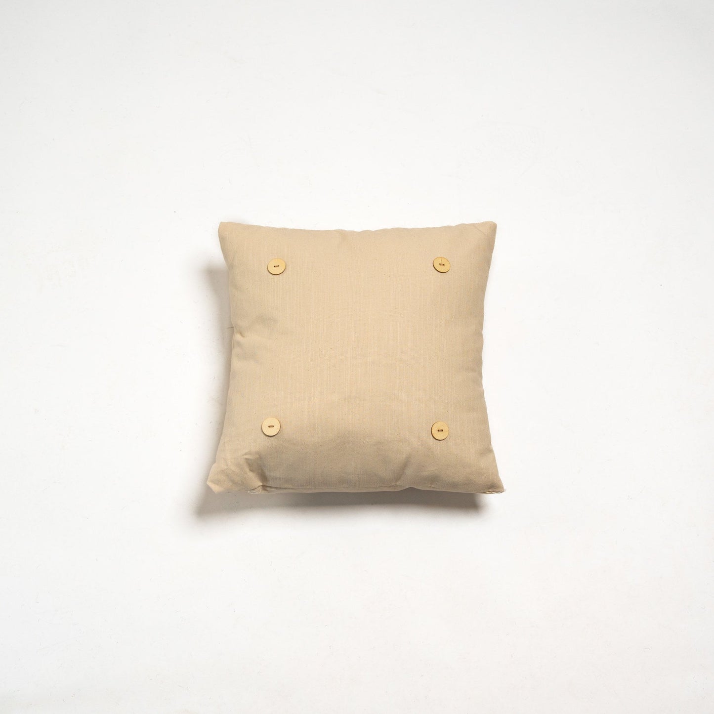 Natural Washed Cotton Button Pillow Square