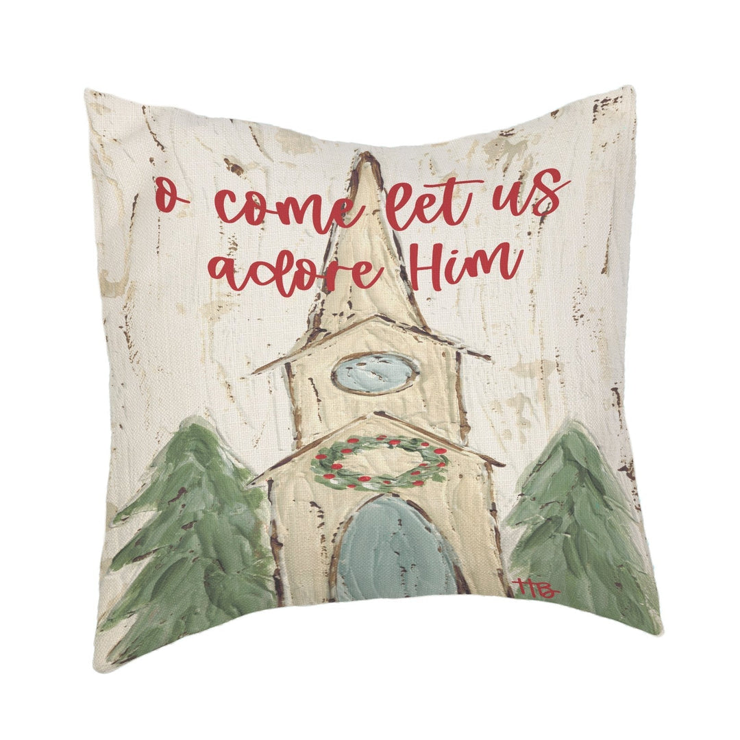 O Come Let Us Adore Him Church Pillow