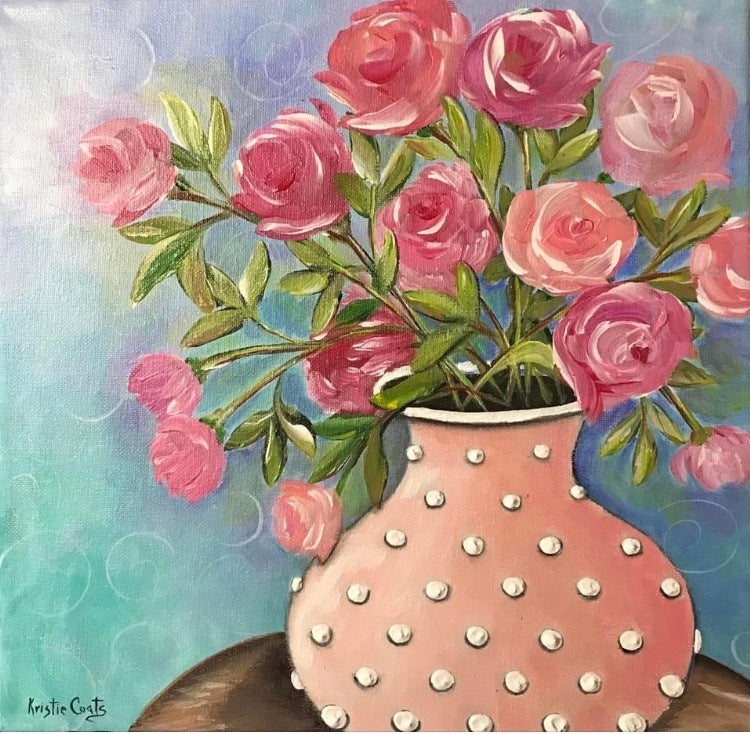 "Pink Vase Pink Roses" on Square Swap