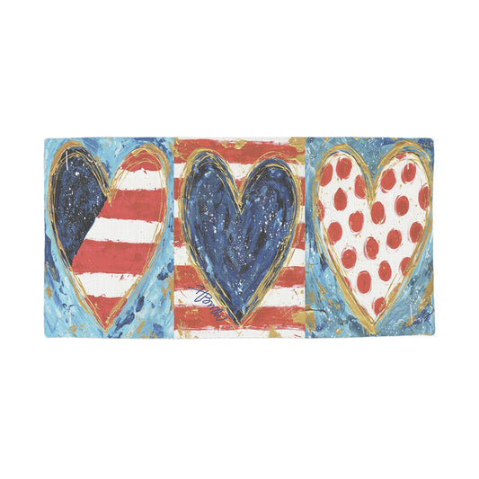 Red White and Blue Hearts Lumbar Pillow Swap