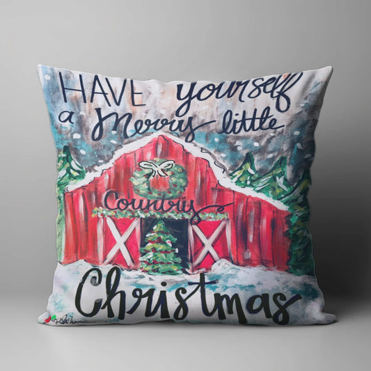 COUNTRY CHRISTMAS BARN  PILLOW