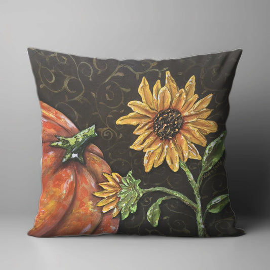 KRISTIE'S PUMPKIN & SUNFLOWER SQUARE PILLOW