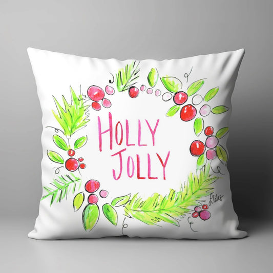 LAURA'S HOLLY JOLLY WREATH PILLOW