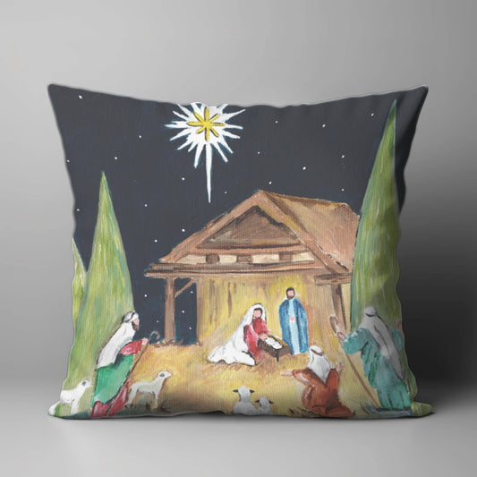 LAURA'S NIGHT NATIVITY PILLOW