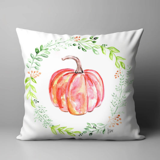 LAURA'S PUMPKIN WREATH SQUARE PILLOW