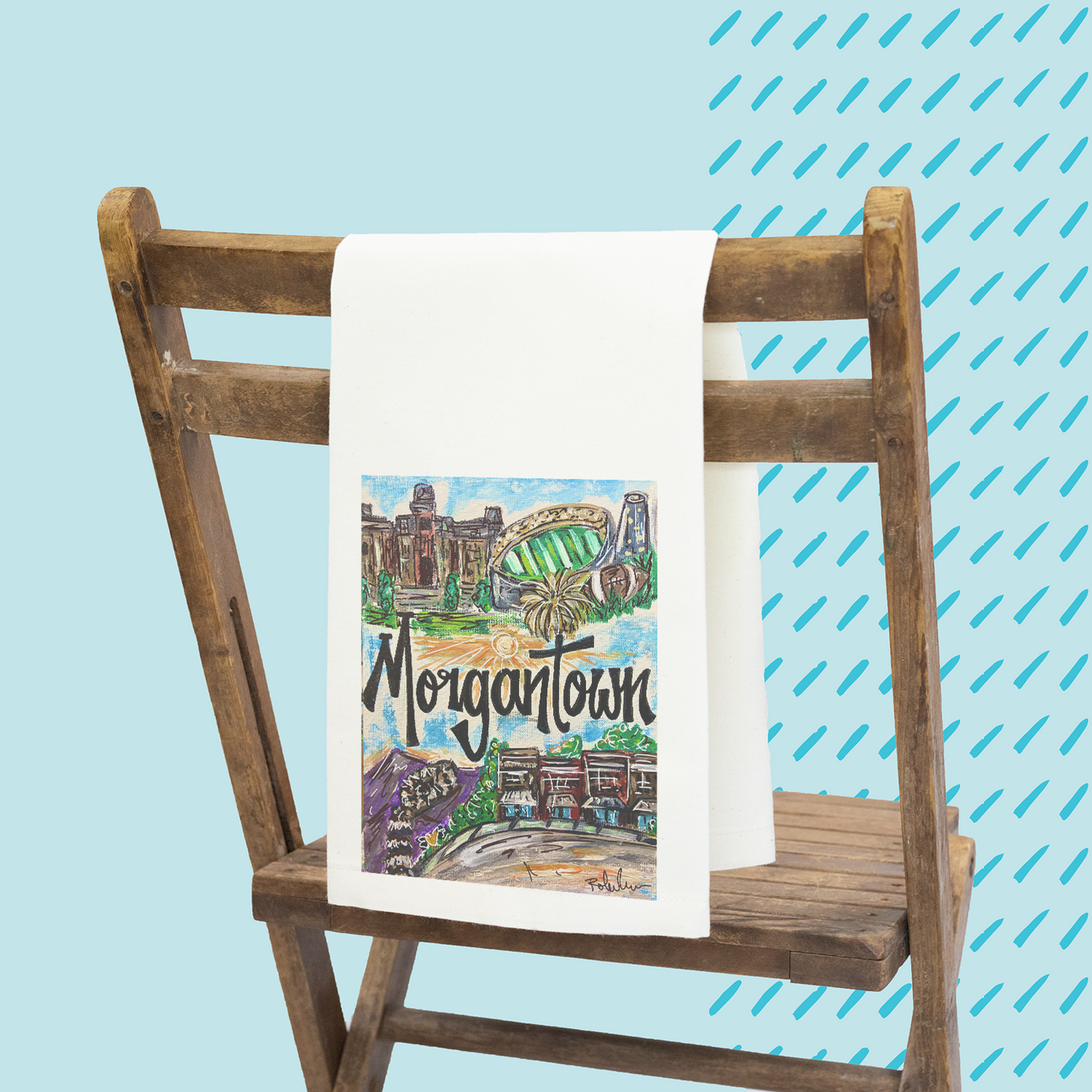 Spirit Town Morgantown Tea Towel