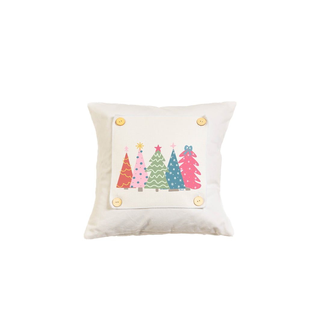 Merry Bright Watercolor Trees Pillow Swap