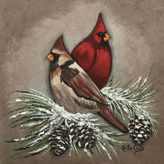 "Winter Cardinal Pair" on Square Swap