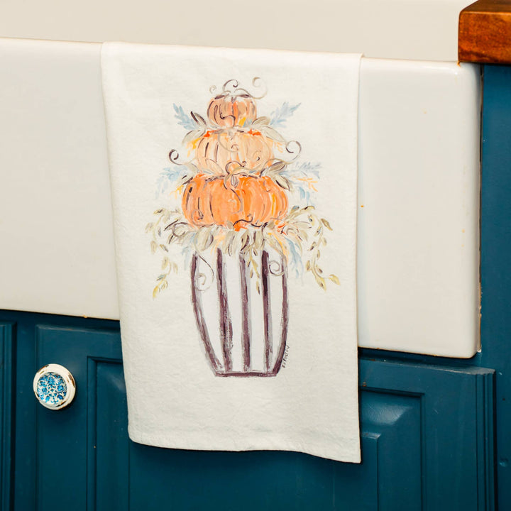 Bridgett's Harvest Pumpkin Planter 2 Tea Towel