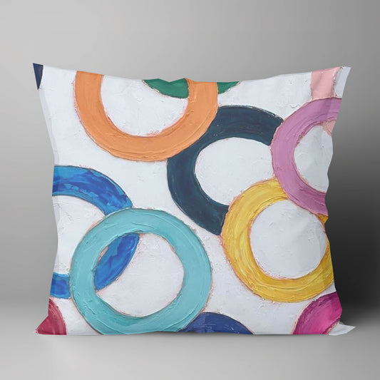 "Color Rings" on 22"X22" Pillow