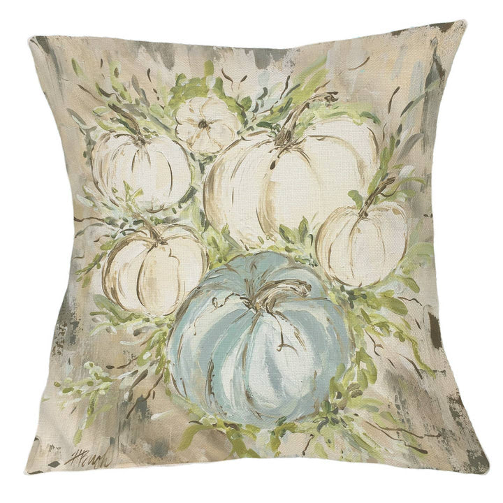 Blue Cream Pumpkin Patch Pillow