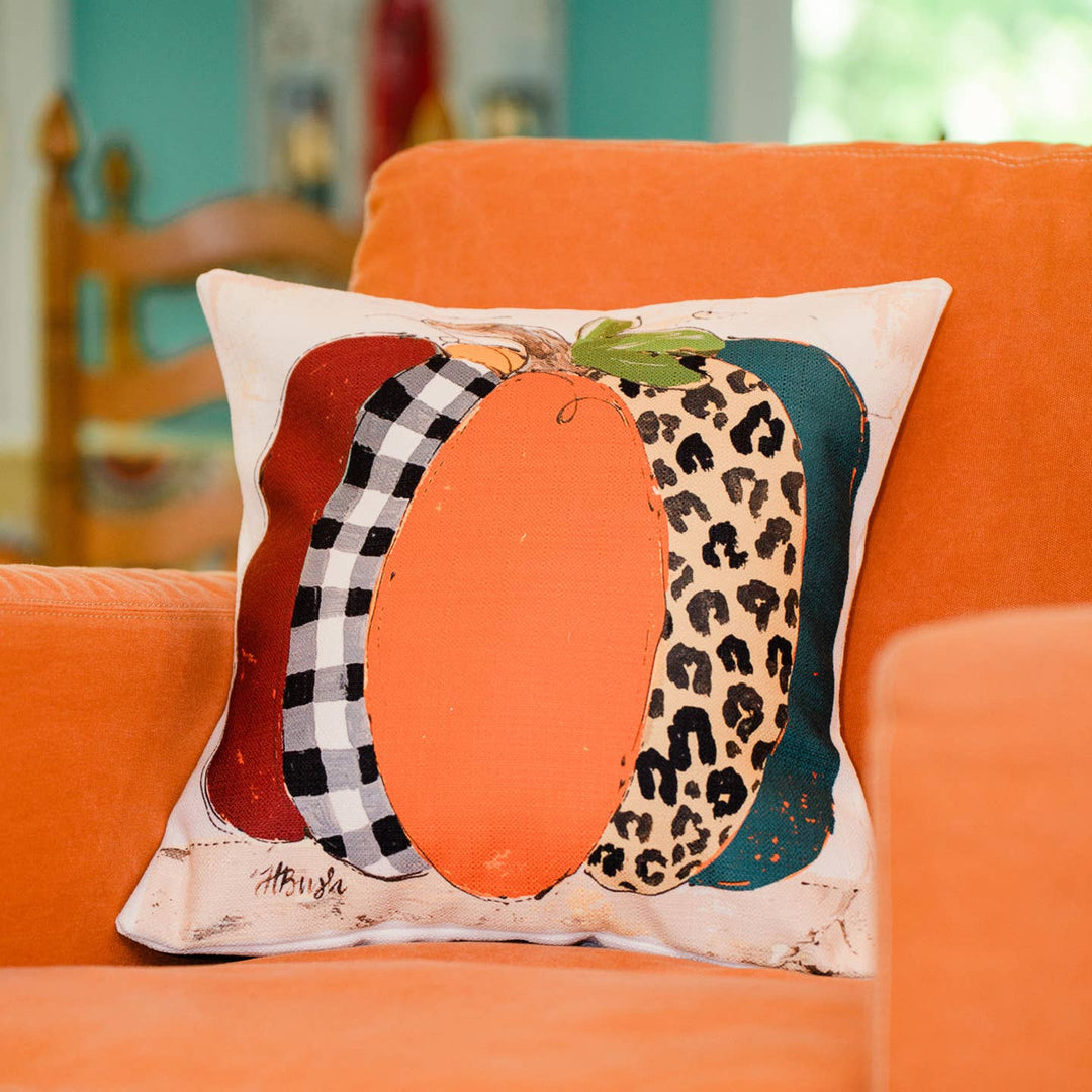 Harvest Palette Pumpkin Pillow