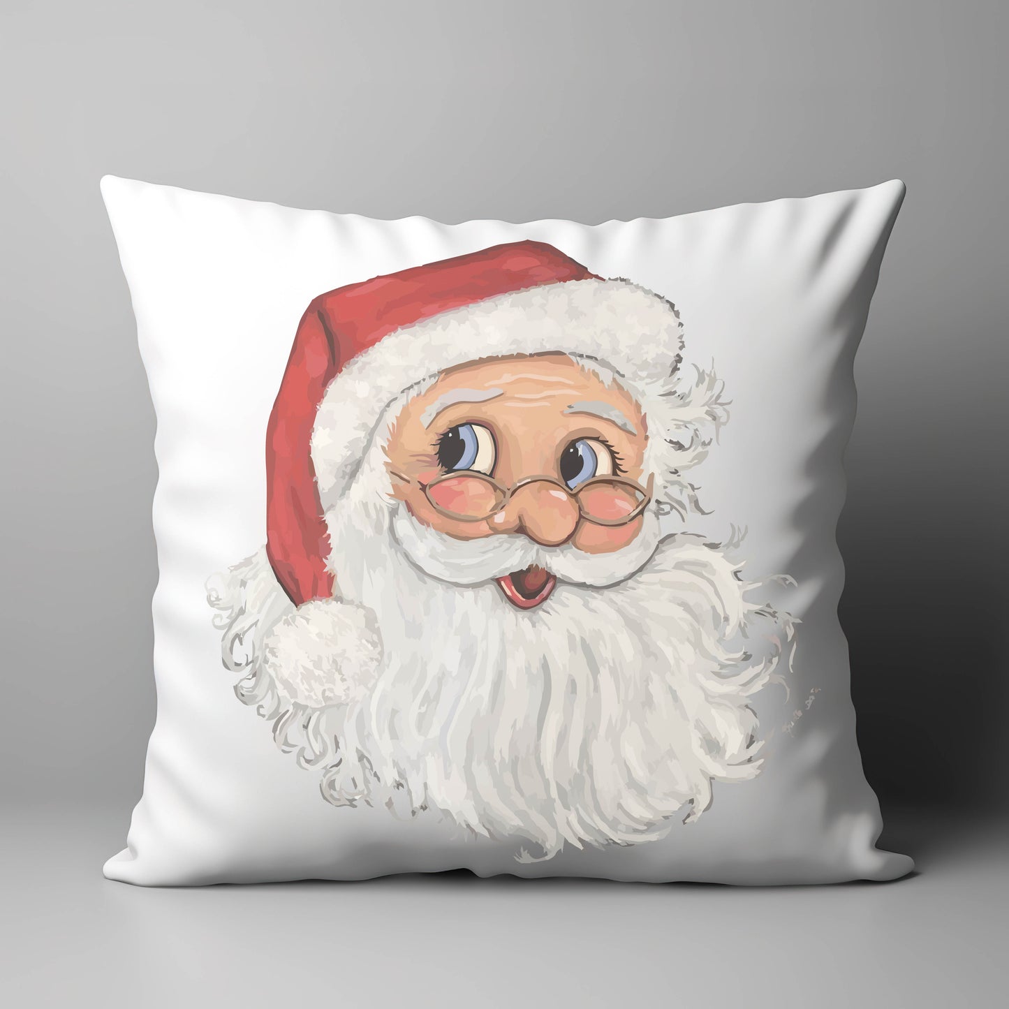 "Kristie's Santa" on 18"X18" Pillow