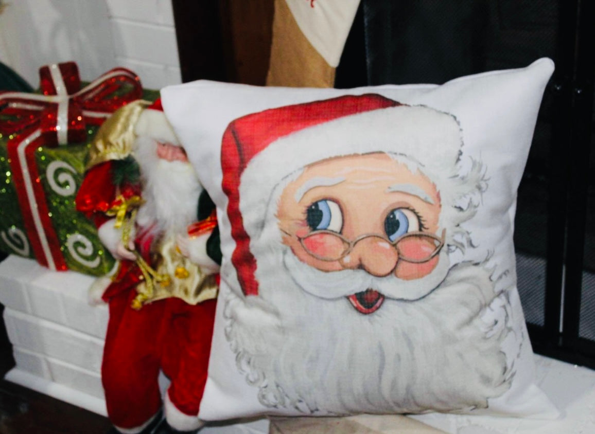 "Kristie's Santa" on 18"X18" Pillow