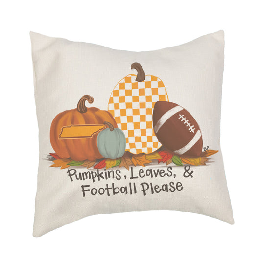 Gameday Fall "Knoxville Pumpkins Leaves And Football Please" Pillow