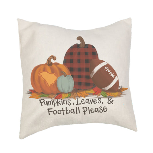 Gameday Fall "Columbia Pumpkins Leaves And Football Please" Pillow