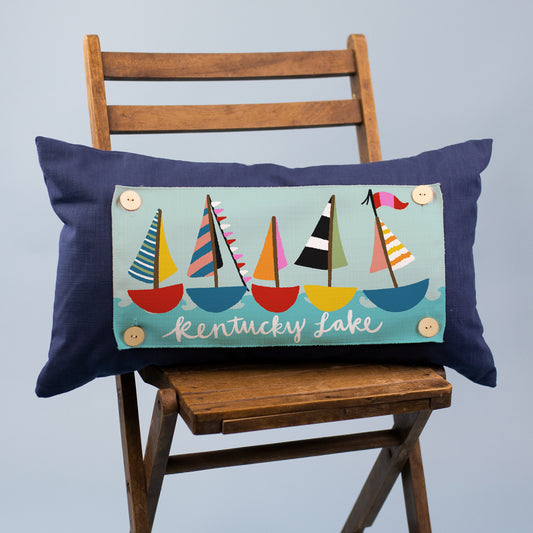 Custom Lake Name "Sailboats" Pillow Swap